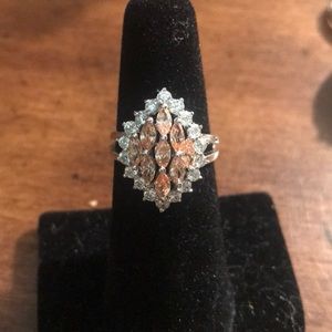 Peach and clear crystal